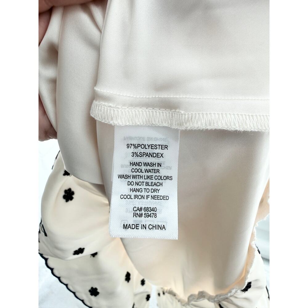 NWT Caroline Constas Arleen Embroidered Satin Maxi Dress with Ruffles Cream S - Picture 5 of 5